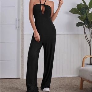 ✌🏼 #1309 Halter Peeka Tie Boo Back Jumpsuit